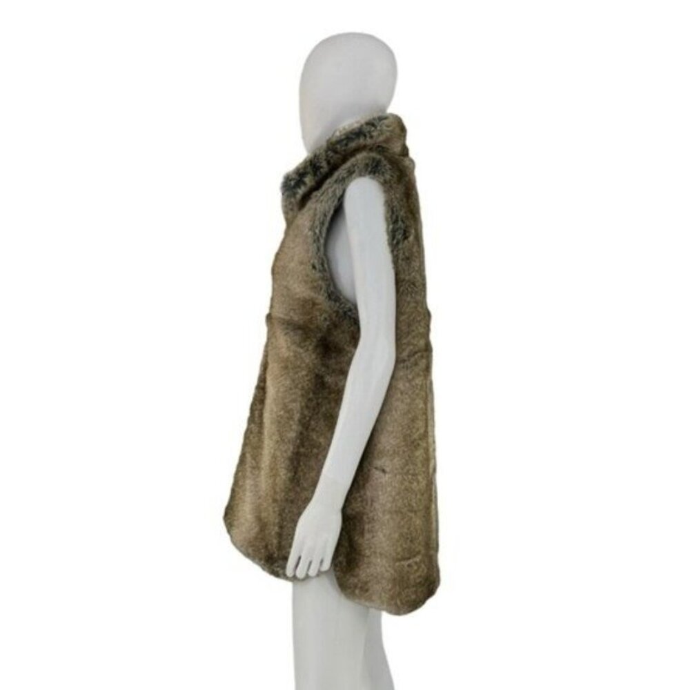 Tuckernuck NEW Faux Fur Reversible Full Zip Baker Brown Tan Vest Size M - Picture 7 of 9
